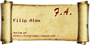 Filip Alex névjegykártya